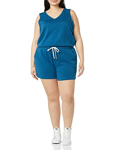 Photo 1 of Amazon Essentials Women's Studio Terry Fleece Romper XX-Large Teal Blue