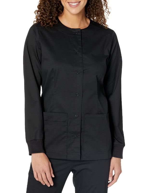 Photo 1 of Amazon Essentials Women's Scrub Snap Jacket (Available in Plus Size) Large Black