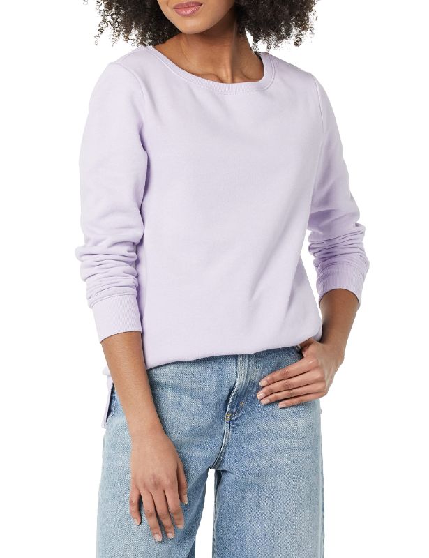 Photo 1 of Amazon Essentials Women's Open-Neck Fleece Tunic Sweatshirt Large Lilac