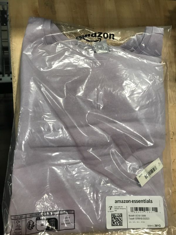 Photo 1 of Amazon Essentials Women's Open-Neck Fleece Tunic Sweatshirt Large Lilac