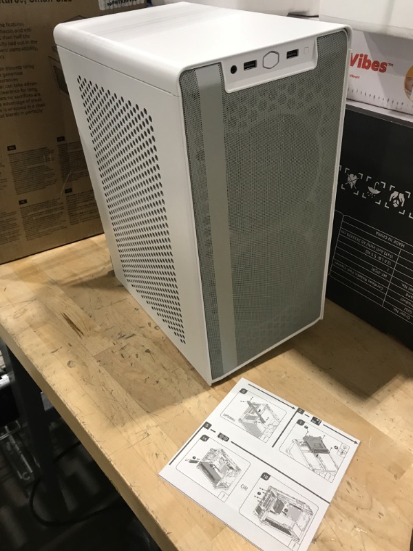 Photo 3 of Cooler Master NR200 White SFF Small Form Factor Mini-ITX Case with Vented Panel, Triple-slot GPU, Tool-Free and 360 Degree Accessibility, Without PCI Riser White NR200