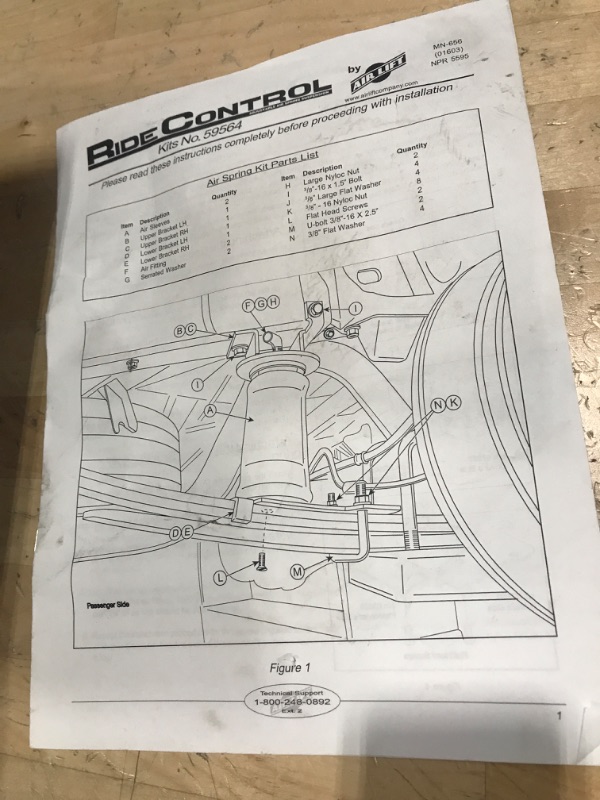 Photo 2 of Air Lift 59564 Ride Control Rear Air Spring Kit