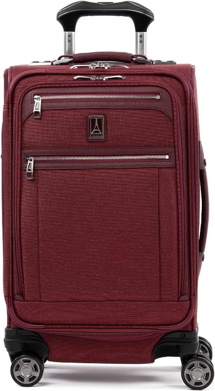 Photo 1 of **MISSING WHEEL** Travelpro Platinum Elite Softside Expandable Carry on Luggage, 8 Wheel Spinner Suitcase, USB Port, Suiter, Men and Women, Bordeaux Red, Carry On 21-Inch
