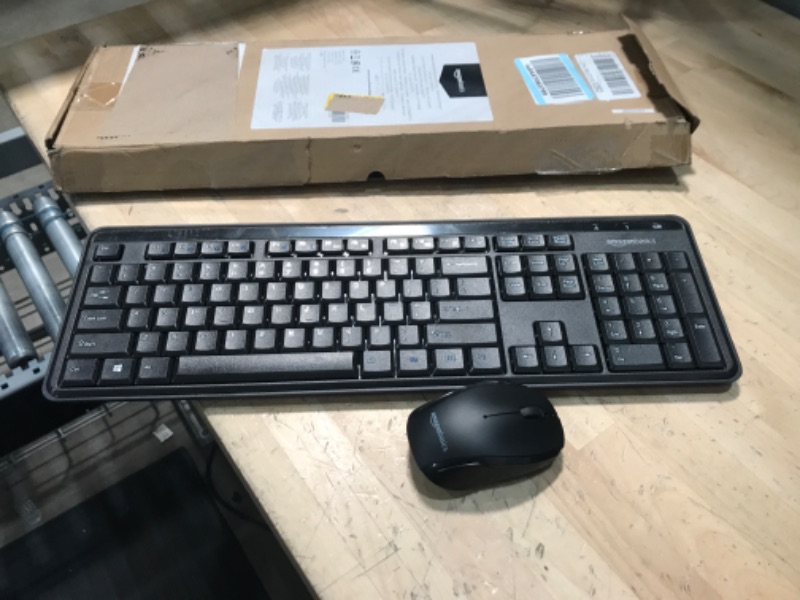 Photo 2 of Amazon Basics Wireless Computer Keyboard and Mouse Combo - Quiet and Compact - US Layout (QWERTY)