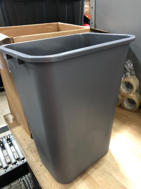 Photo 2 of AmazonCommercial 10 Gallon Commercial Office Wastebasket, Grey, 1-Pack GREY 10 GALLON 1 pack