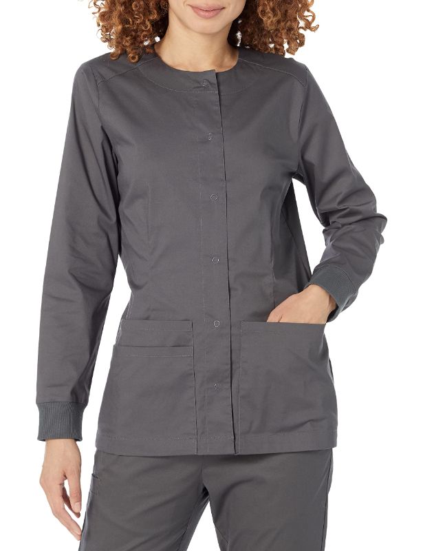 Photo 1 of * women's * medium *
Amazon Essentials Women's Scrub Snap Jacket Medium Charcoal