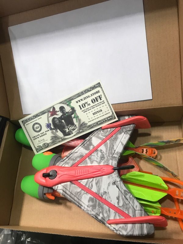 Photo 1 of Zing Launching Combo Fun Pack, Includes 2 Sky Ripperz (Fly up to 250 Ft), 1 Sky Ripperz Heli Howler (Fly up to 150 Ft), 1 Sky Gliderz (Loops & Glides 120 Ft) and 1 Rip Zip Launcher, for Ages 8 and Up Modern