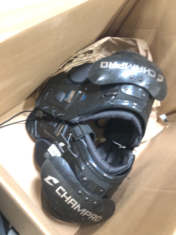 Photo 2 of CHAMPRO Gauntlet I Football Shoulder Pads for Youth Athletes in All Positions: Offensive and Defensive Lineman, Running Back, Linebacker, and More Medium