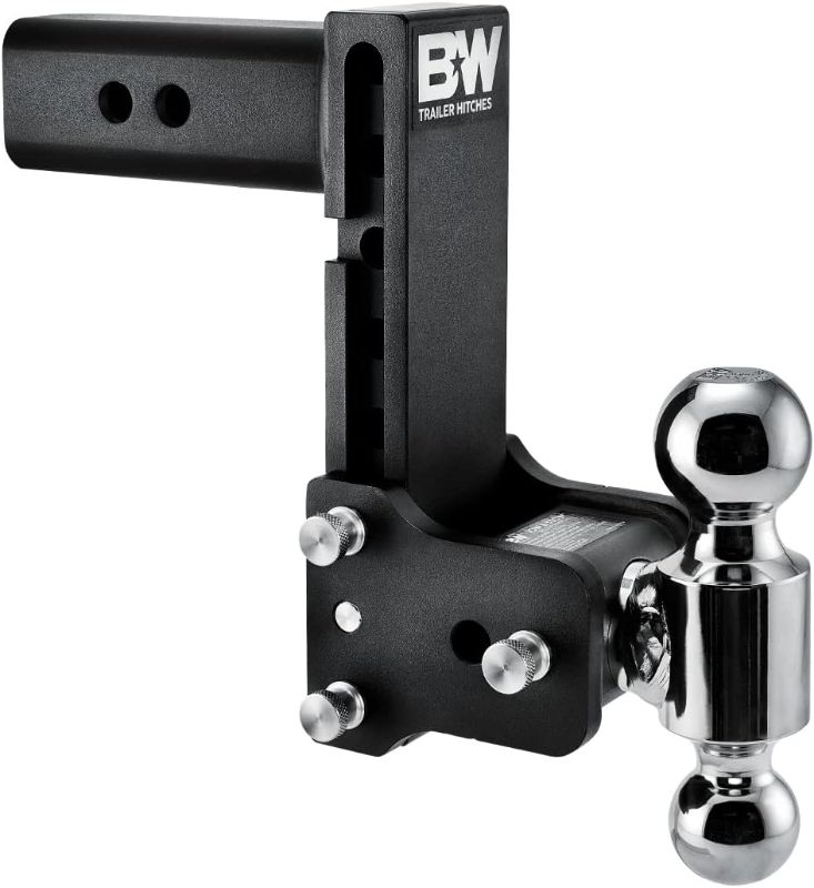 Photo 1 of B&W Trailer Hitches Tow & Stow Adjustable Trailer Hitch Ball Mount - Fits 2.5" Receiver, Dual Ball (2" x 2-5/16"), 7" Drop, 14,500 GTW - TS20040B