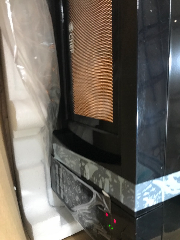 Photo 3 of [FOR PARTS, READ NOTES]
 CHEF EM925A5A-BS Countertop Microwave Oven, 0.9 Cu Ft With 10.6 Inch Removable Turntable, 900W, 