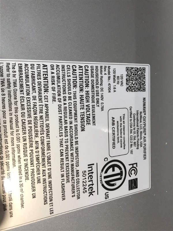 Photo 3 of Nuwave Oxypure Air Purifier Pro for Extra Large Room, 4 HEPA/Carbon Filters with 5-Stage Enhanced Filtration System, Auto Function Monitors Air Quality &Manual for Optimal Purification New