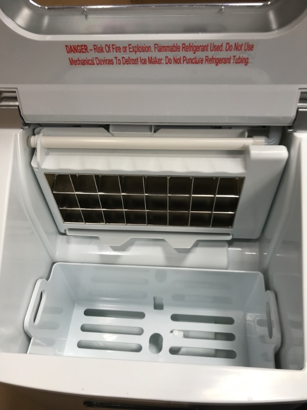 Photo 1 of EUHOMY Countertop Ice Maker Machine, 40Lbs/24H Auto Self-Cleaning, 24 Pcs Ice/13 Mins, Portable Compact Ice Maker with Ice Scoop & Basket, Perfect for Home/Kitchen/Office/Bar(Silver)
