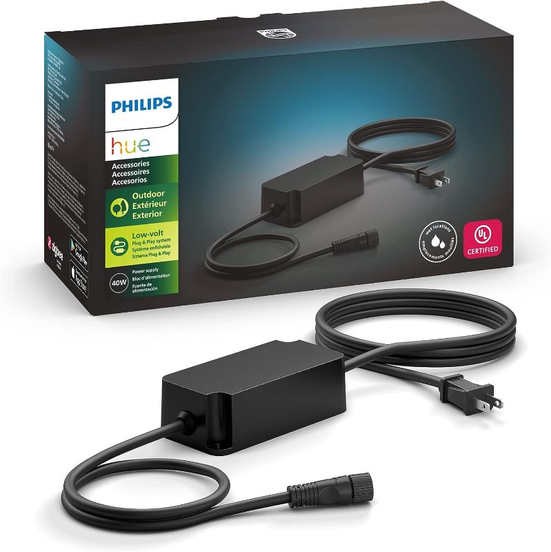 Photo 1 of Philips Hue 40W Outdoor Power Supply Unit - 1 Pack - Connect Multiple Hue Lights up to a Total of 40W - Weatherproof - Requires Hue Bridge
