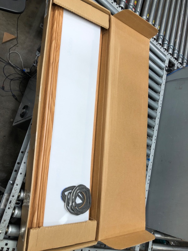 Photo 3 of *MAJOR DAMAGE* Lithonia Lighting FMFL 30840 CAML OA 4-Foot LED Cambridge Linear Flush Mount, 2800 Lumens, 120 Volts, 35 Watts, Damp Listed, Oak
