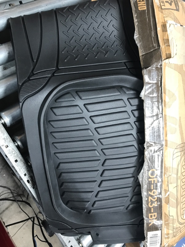 Photo 2 of Motor Trend - MT-923-BK 923-BK Black FlexTough Contour Liners-Deep Dish Heavy Duty Rubber Floor Mats for Car SUV Truck & Van-All Weather Protection, Universal Trim to Fit Full Set Black