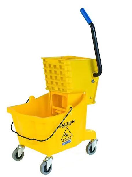 Photo 1 of 26 qt. Yellow Mop Bucket/Wringer Combo
