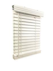 Photo 1 of  US Window And Floor 2" Faux Wood 22.5" W x 84" H, Inside Mount Cordless Window Blinds, 22.5 x 84, Smooth White,CLF0102240840