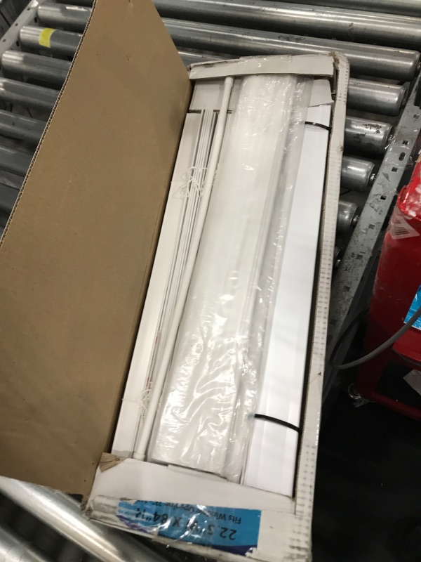 Photo 1 of  US Window And Floor 2" Faux Wood 22.5" W x 84" H, Inside Mount Cordless Window Blinds, 22.5 x 84, Smooth White,CLF0102240840