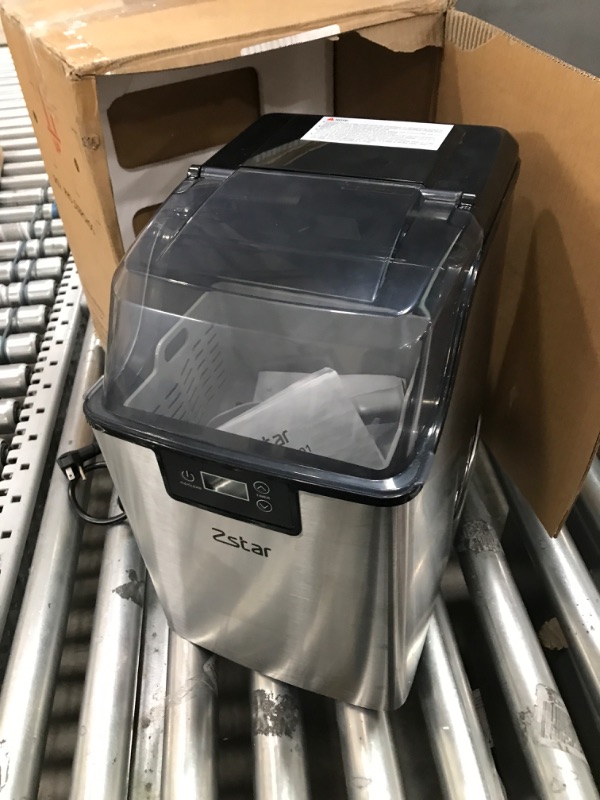 Photo 2 of **FOR PARTS OR REPAIR**SEE NOTES**
Zstar Nugget Ice Maker, Stainless Steel Countertop Ice Machine with 44Lbs/24H Output, Crunchy Sonic Ice Maker Machine, Self-Cleaning Portable Ice Maker with Freestanding Ice Scoop for Home,Office,Bar
