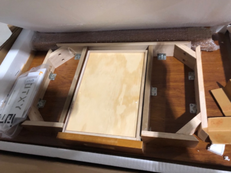 Photo 1 of *MISSING HARDWARE*
IOTXY Solid Wood Writing Desk - (Color Walnut) 	21.65"D x 47.24"W x 29.53"H

