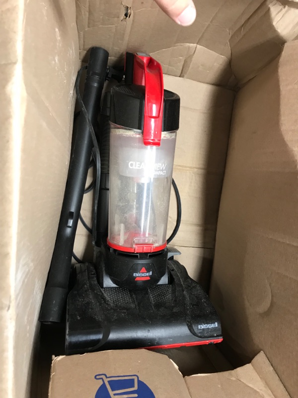 Photo 2 of BISSELL CleanView Compact Upright Vacuum, Fits In Dorm Rooms & Apartments, Lightweight with Powerful Suction and Removable Extension Wand, 3508, Red,black
