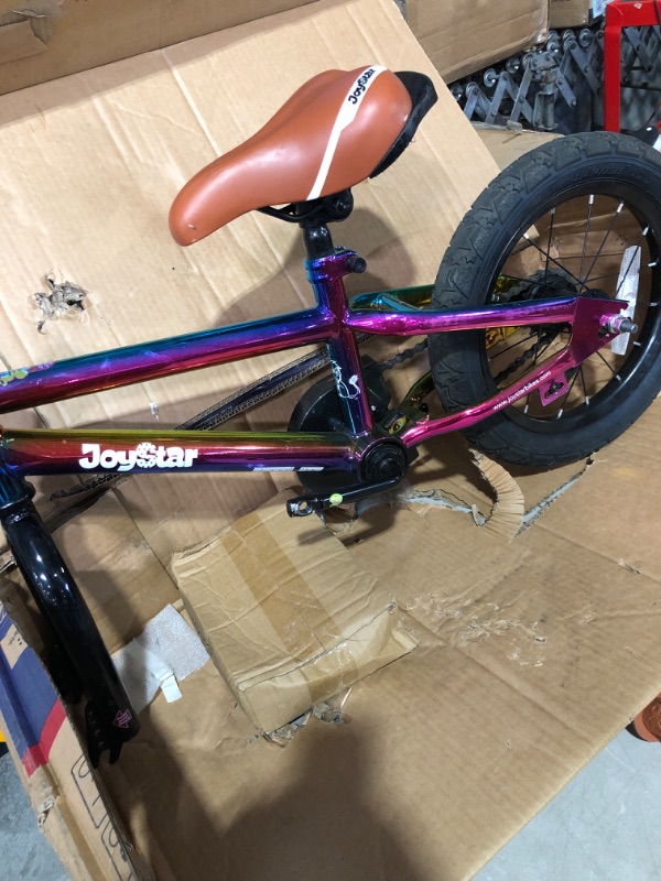 Photo 2 of *missing training wheels and cover for chain * missing hand break *
JOYSTAR Kids Bike for Boys Girls Ages 2-9 Years Old, 12-18 Inch BMX Style Kid's Bicycles with Training Wheels, 