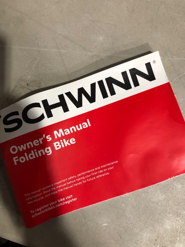 Photo 1 of * item used * see all images * 
Schwinn 20-Inch Loop Folding Bike Bike and Lock