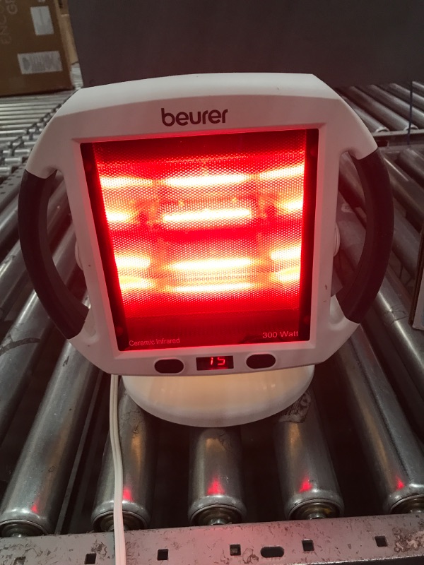 Photo 2 of Beurer IL50 Infrared Heat Lamp, Red Light Heat Device (Portable), for Muscle Pain and Pain Relief, for Cold Relief, Improves Blood Circulation, 300W, Safety-Features