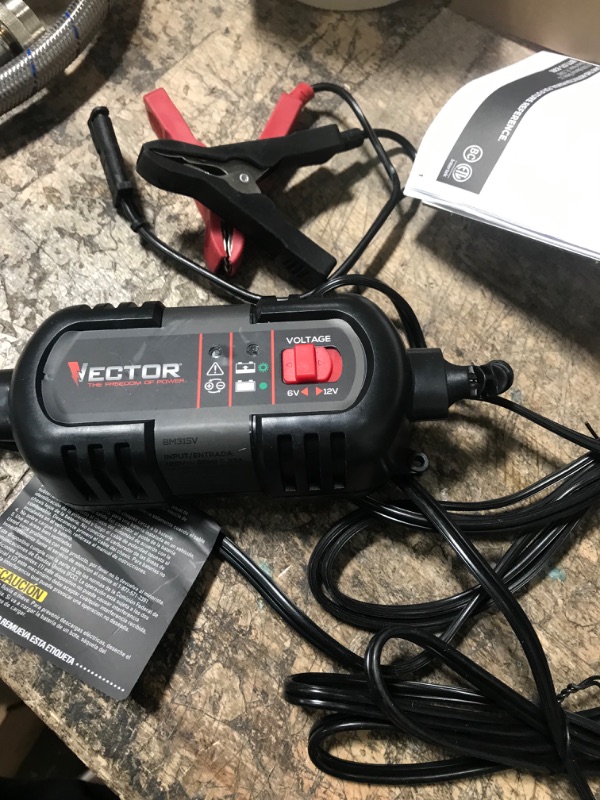 Photo 3 of VECTOR 1.5 Amp Battery Charger, Battery Maintainer, Trickle Charger, BM315V, 6V and 12V, Fully Automatic