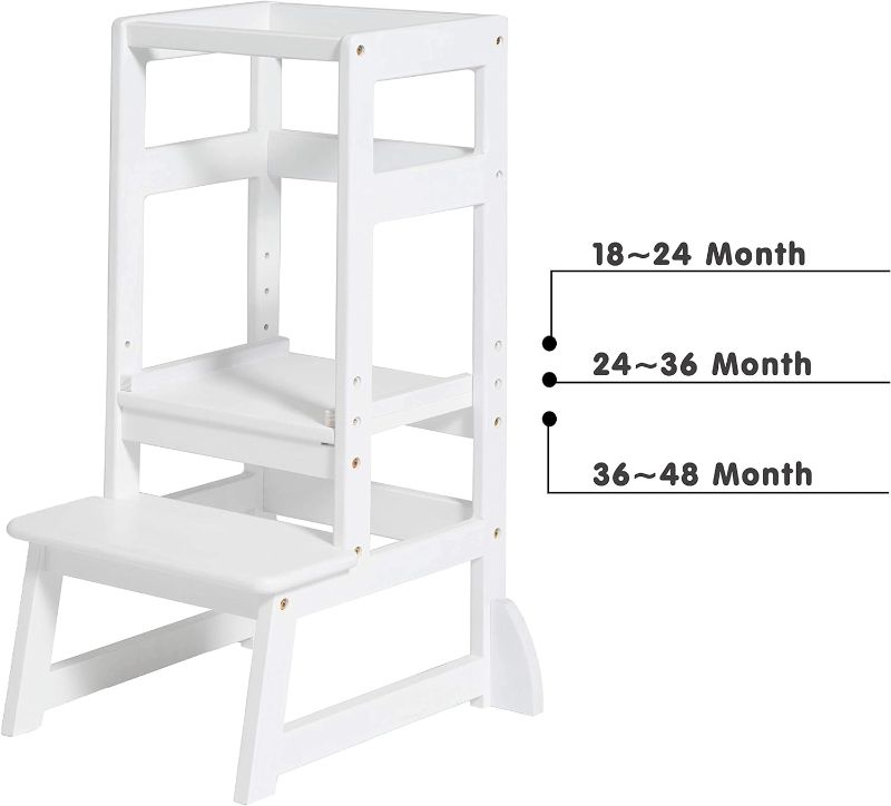 Photo 1 of 
SDADI Adjustable Height Kitchen Step Stool,Kids Learning Stool,Mothers' Helper LT05W
Color:White