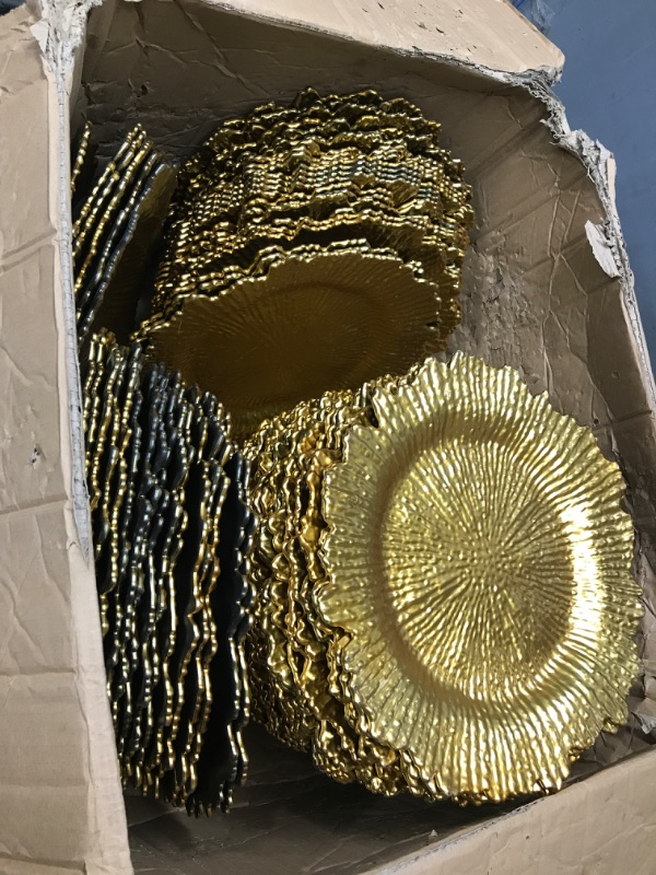 Photo 1 of 
MAONAME Round 13" Gold Charger Plates, Set of 50, Reef Plate Chargers for Dinner Plates, Plastic Table Chargers for Wedding, Thanksgiving, Christmas
Item Package Quantity:Gold
Color:6