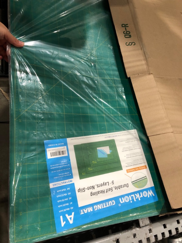 Photo 2 of WORKLION 24" x 36" Large Self Healing PVC Cutting Mat, Double Sided, Gridded Rotary Cutting Board for Craft, Fabric, Quilting, Sewing, Scrapbooking - Art Project… A1: Green/Blue A1:24 x 36 inch