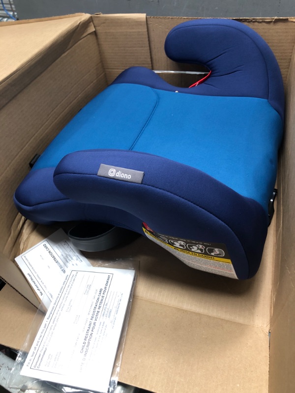 Photo 2 of Diono Solana 2 XL, Dual Latch Connectors, Lightweight Backless Belt-Positioning Booster Car Seat, 8 Years 1 Booster Seat, Blue 2019 LATCH Connect Single Blue