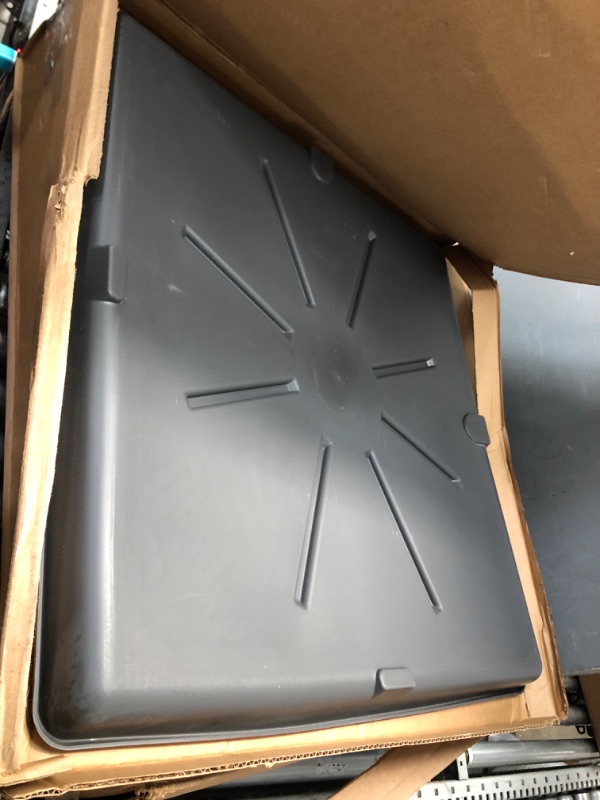 Photo 1 of Camco 20750 Washing Machine Drain Pan with PVC Fitting, 30-Inch x 32-Inch, Graphite - Protects Your Floors from Washing Machine Leaks - Easy to Use Standard Packaging Graphite 30" x 32"