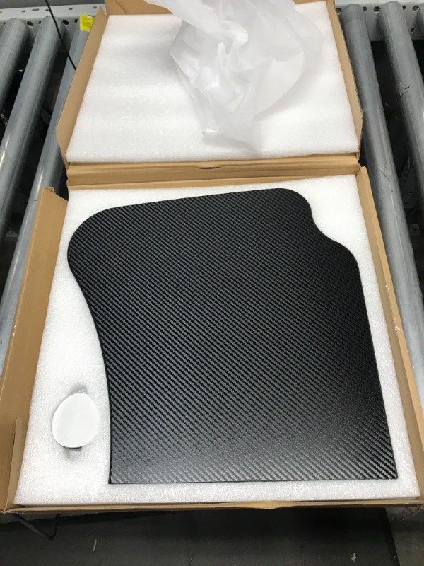 Photo 2 of FURYENGRAVER Big Space Desk for Tesla Model Y Model 3 Tray for Eating Laptop iPad or Notebook Tesla Model Y Model 3 Accessories Carbon Fiber Texture