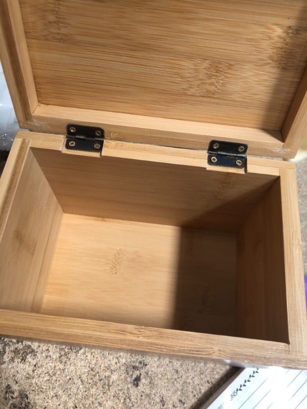 Photo 1 of 1 pcs of Recipe Box, Recipe Card Box comes with 6 Recipe Card Dividers, and 50 Recipe Cards, Recipe Card Box of Bamboo, Recipe Box With Cards And Dividers with magnetic phone and tablet holder