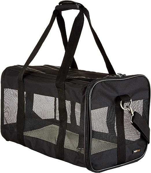 Photo 2 of Amazon Basics Soft-Sided Mesh Pet Travel Carrier, Large, Black
