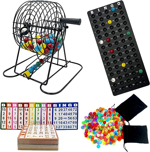 Photo 1 of * item incomplete *
JUNWRROW Deluxe Bingo Game Set-Includes Bingo Cage,600 Colorful Bingo Chips with a Bag