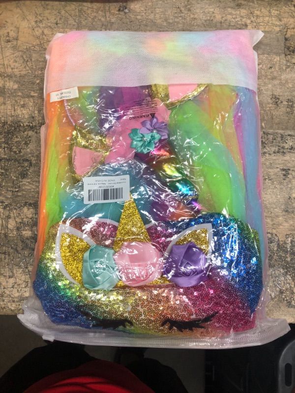 Photo 1 of Girls Unicorn Costume LED Light Up Tutu Dress Up Birthday Gifts Princess Dress for Halloween Party 5-6 Years