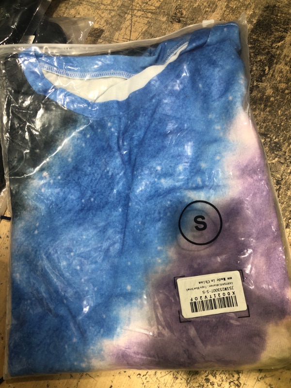 Photo 1 of FARYSAYS Women's Tie Dye Color Block Crewneck Long Sleeve Casual Loose Pullover Sweatshirt Tops