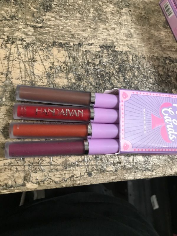 Photo 2 of INVILKSTAR 4Pcs Matte Liquid Lipstick Makeup Set Kit, Long Lasting Waterproof Non-Stick Cup Velvet Matte Lip Gloss Set, Pigmented Lip Makeup Gift Sets for Girls and Women(Set 4) #4