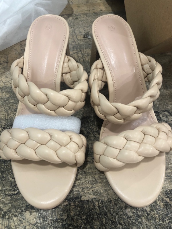 Photo 1 of  Women's Braided Heel Sandals Fashion Slip On Block Sandals SIZE 8.5
