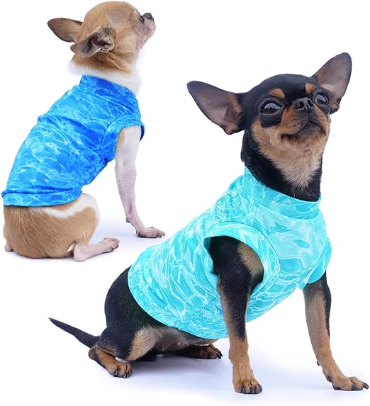 Photo 1 of 2 ITEMS, Sun Protection Dog Shirt, 2-Pack Dog Clothes for Small Dogs Girl Boy,Blue M BUNDLE