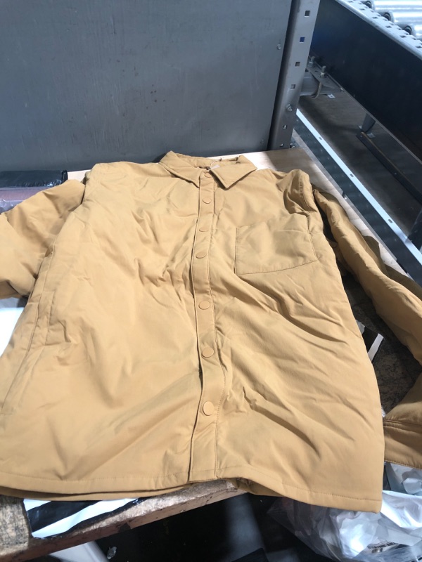 Photo 1 of Amazon Essentials Men's Regular-Fit Nylon Insulated Shirt Jacket (Available in Tall) (Previously Amazon Aware), Camel, X-Large
