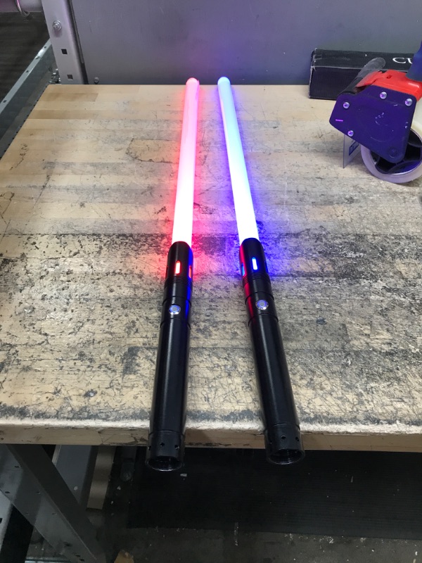 Photo 3 of ANASABER Light Saber,Dueling Light Saber 2 Pack, 12Color RGB Lightsabers with Metal Hilt,Replaceable Blade FX Light Sabers for Adults,Kids,Cosplay,Birthday Party Valentines Day Gift Black