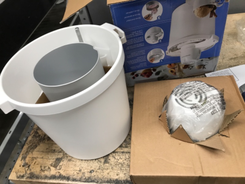 Photo 2 of **PARTS ONLY, MOTOR NON-FUNCTIONAL** Hamilton Beach 68330N Automatic Ice Cream Maker, 4 Quart, White