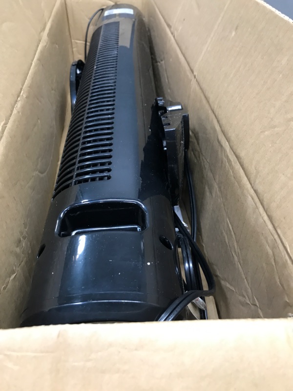 Photo 1 of Uthfy Oscillating Tower Fan with Remote, Electric Standing Tower Fan Floor Fan for Bedroom Indoor Office and Home Use,Quiet Cooling Portable Bladeless Tower Fans, 30 inchs, Black Tower Fan