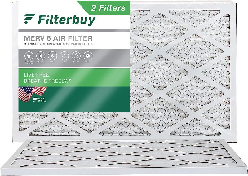 Photo 1 of 13x24x1 Air Filter MERV 8 Dust Defense (2-Pack), Pleated HVAC AC Furnace Air Filters Replacement (Actual Size: 13.00 x 24.00 x 1.00 Inches)
