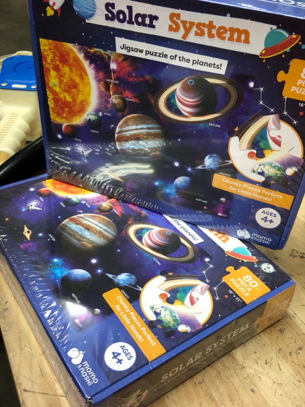 Photo 2 of 2 Solar System Space Kids Puzzles - 80 pcs - Large Jigsaw Floor Puzzles for Kids Ages 4-8, 3-5, 6-8, 8-10 Boys Girls - Science Educational Toys for Kids 5-7 Planets for Kids Solar System Toys Solar System Puzzle for Kids