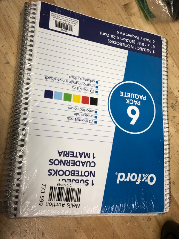 Photo 2 of Tops 1-Subject Notebooks, Spiral, 8 inch x 10-1/2 inch, College Rule, Color Assortment May Vary, 70 Sheets, 6 Pack (65007)